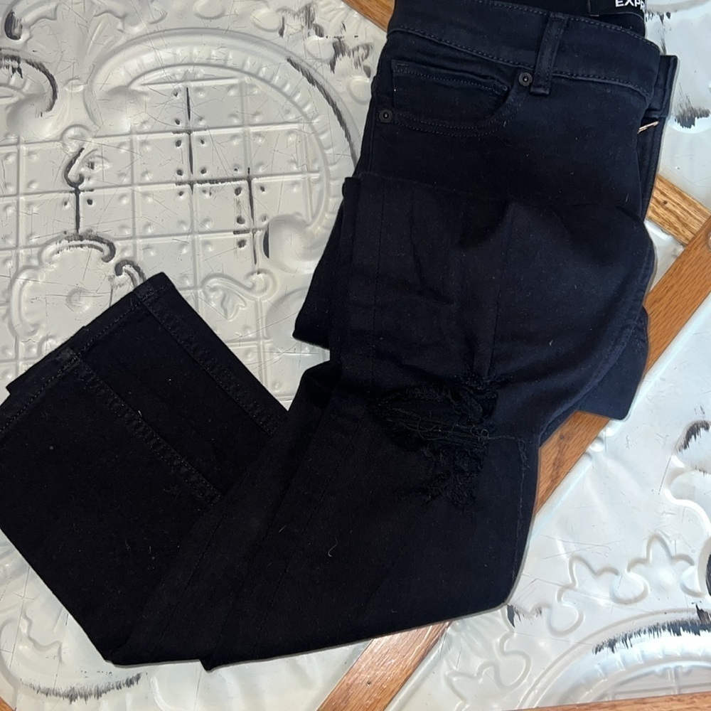 Express Legging High Rise Distressed Denim - Picture 2 of 4